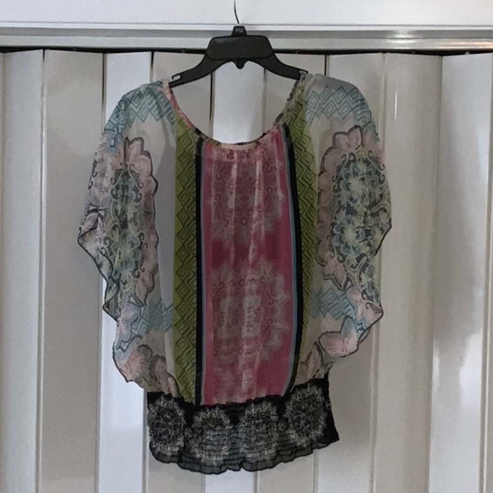 Multi-colored blouse with designs